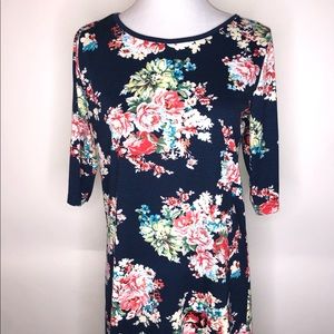 Sign Here Signature Floral Maxi Dress 3/4 Sleeves